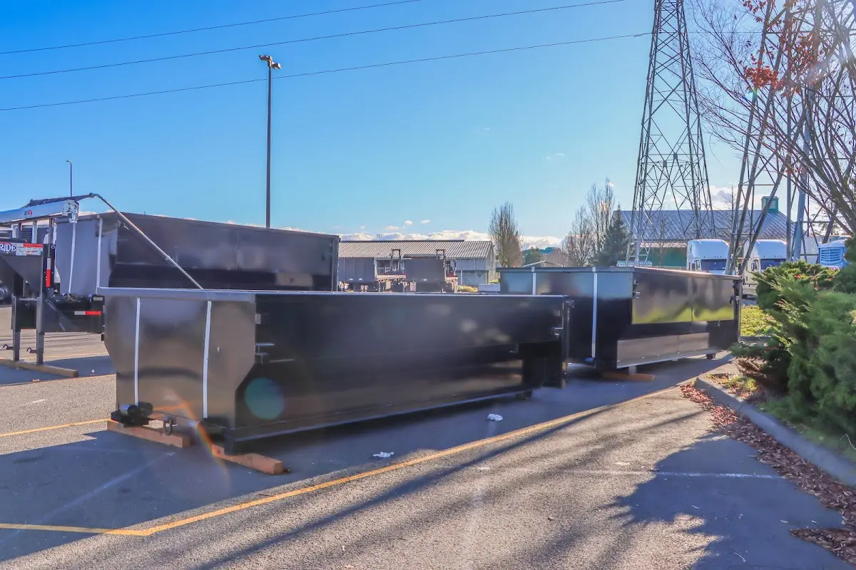 Roll-off dumpster ready for waste disposal at job site for Roll Off Dumpster Rental in Weiser
